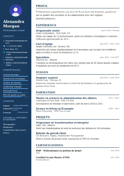 Modèle de CV Classic