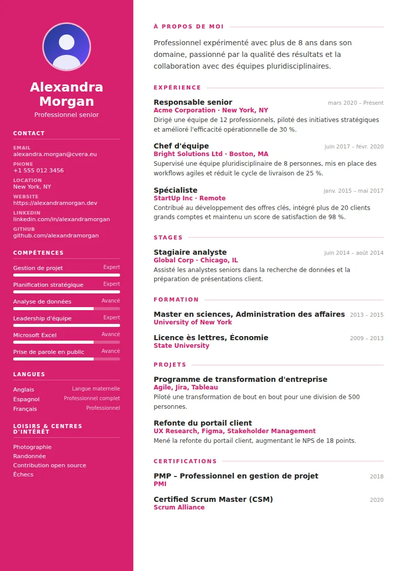 Modèle de CV Colorfield