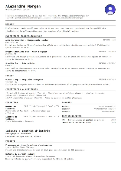 Modèle de CV Compact