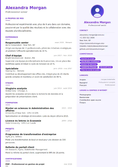 Modèle de CV Creative