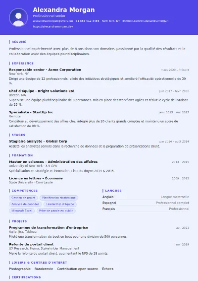 Modèle de CV Data Scientist