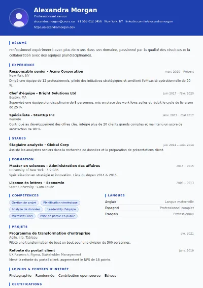 Modèle de CV Driver