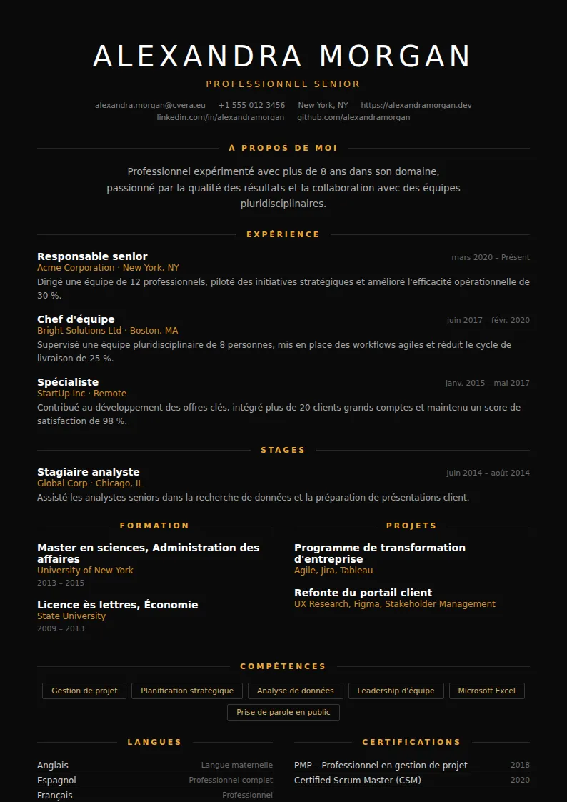 Modèle de CV Eclipse