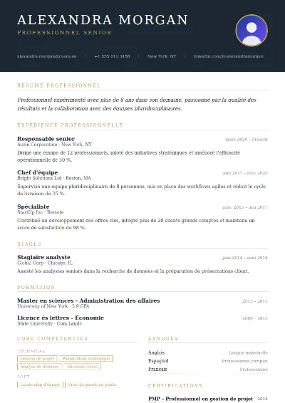 Modèle de CV Executive