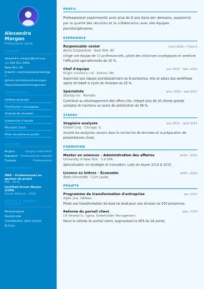 Modèle de CV Flight Attendant