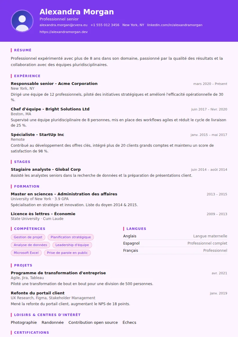 Modèle de CV Graphic Designer