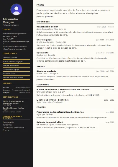 Modèle de CV Hotel Manager