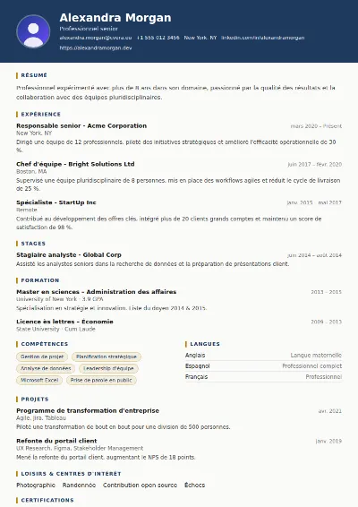 Modèle de CV Legal