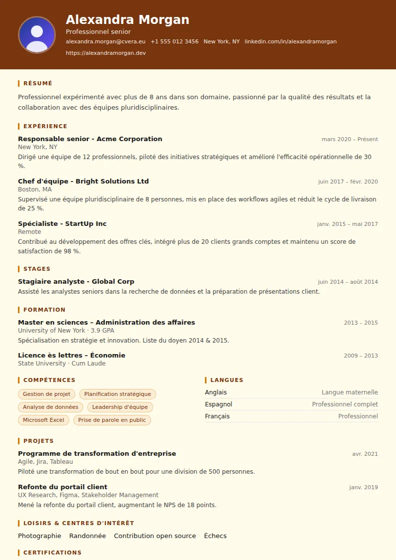 Modèle de CV Librarian