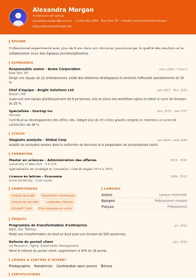 Modèle de CV Logistics
