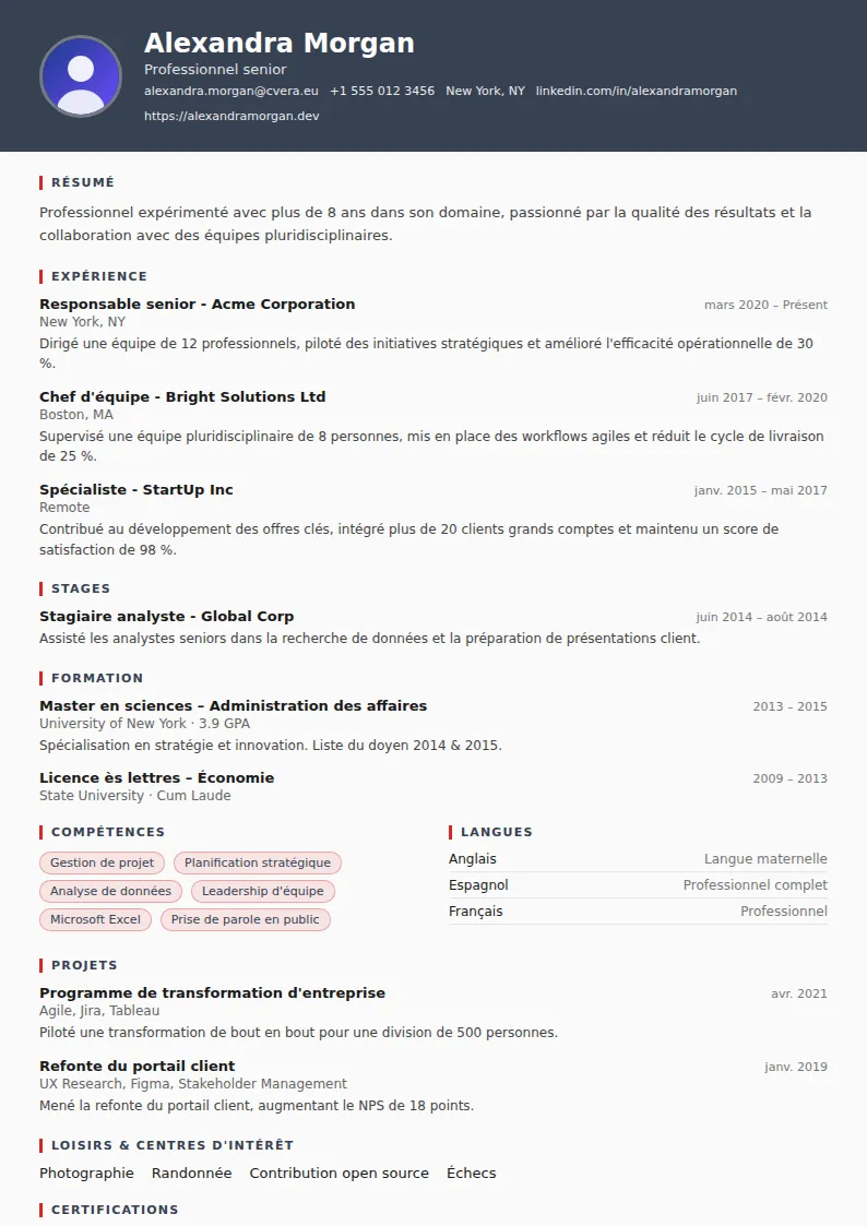 Modèle de CV Mechanic