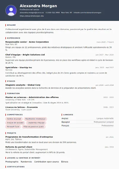 Modèle de CV Mechanic