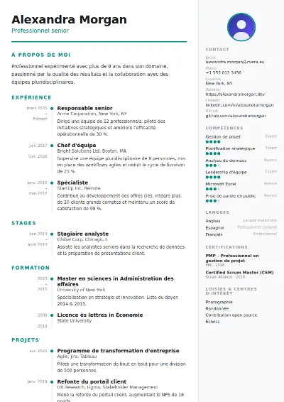 Modèle de CV Modern