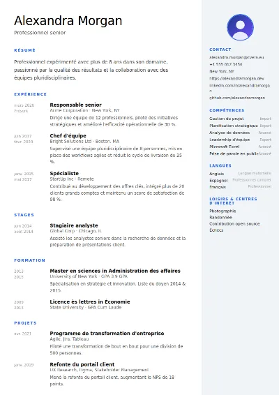 Modèle de CV Nordic