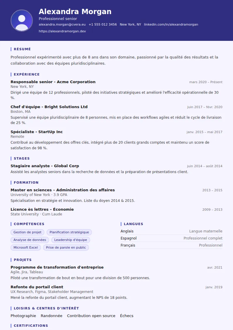 Modèle de CV Paralegal