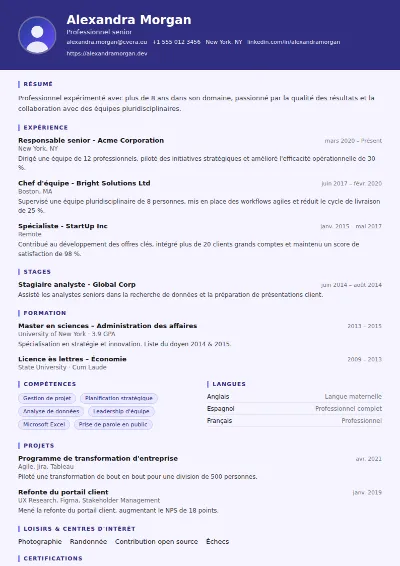 Modèle de CV Paralegal
