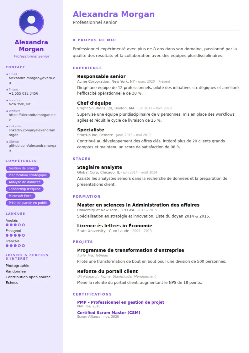Modèle de CV Pastel