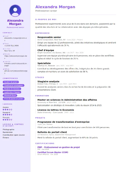 Modèle de CV Pastel