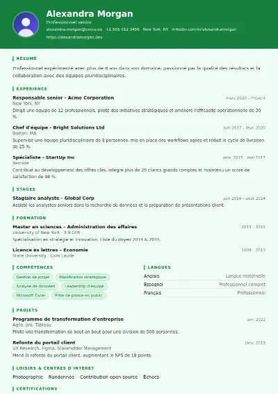 Modèle de CV Pharmacist
