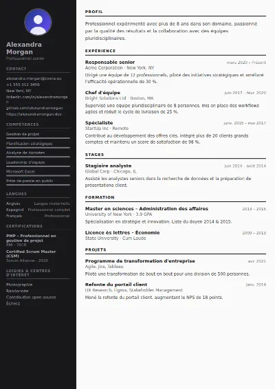 Modèle de CV Photographer