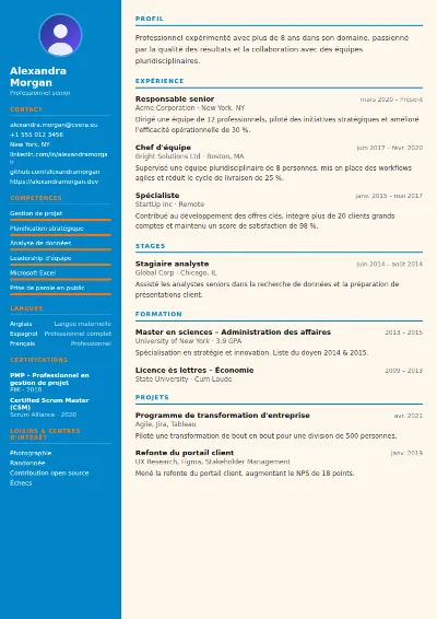 Modèle de CV Physiotherapist