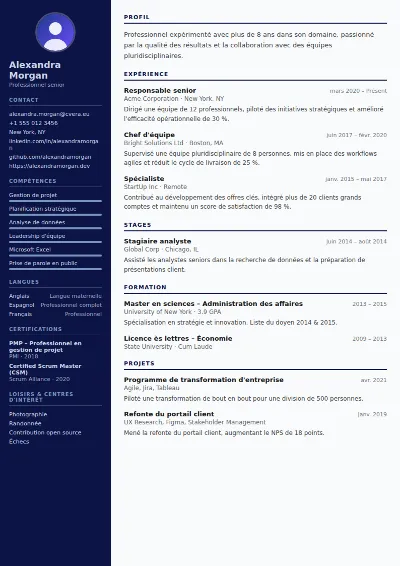 Modèle de CV Pilot