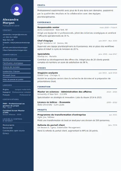 Modèle de CV Police
