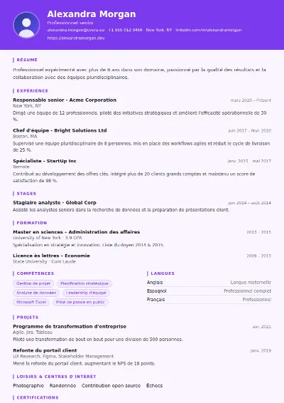 Modèle de CV Psychologist