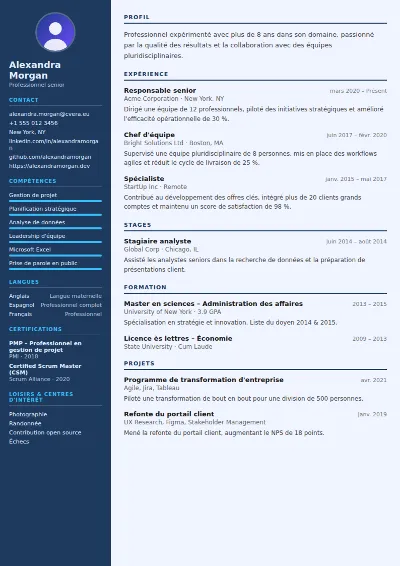 Modèle de CV Radiologist