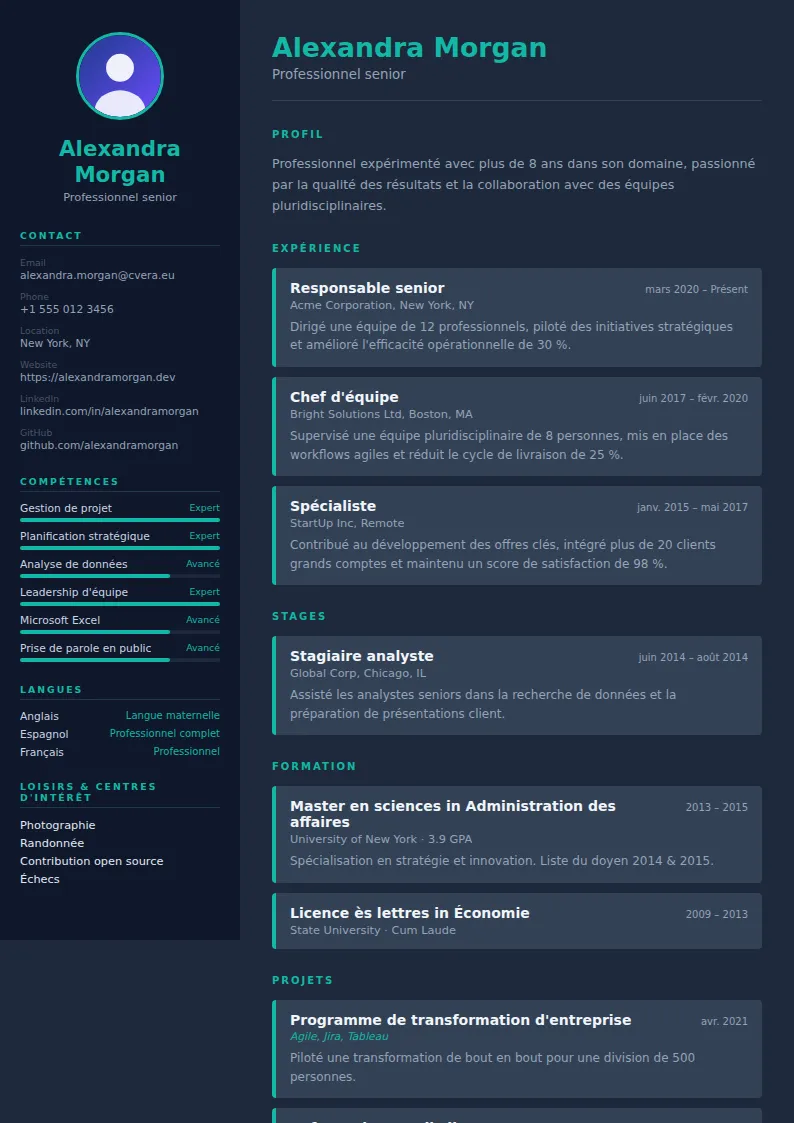 Modèle de CV Slate