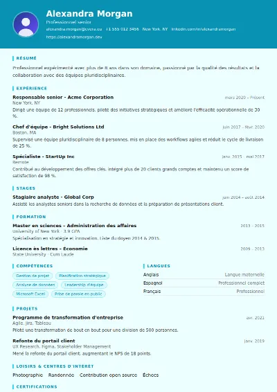 Modèle de CV Social Worker