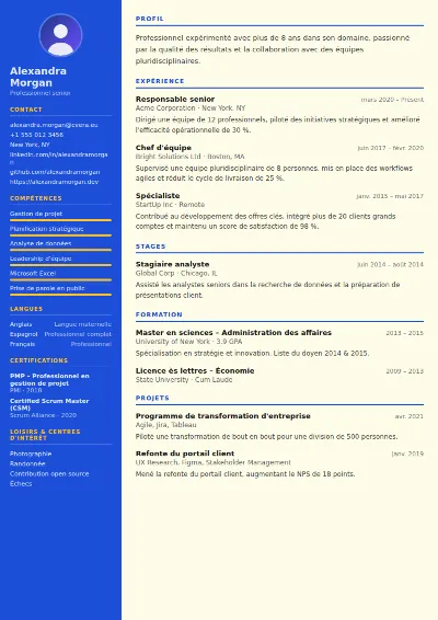 Modèle de CV Teacher
