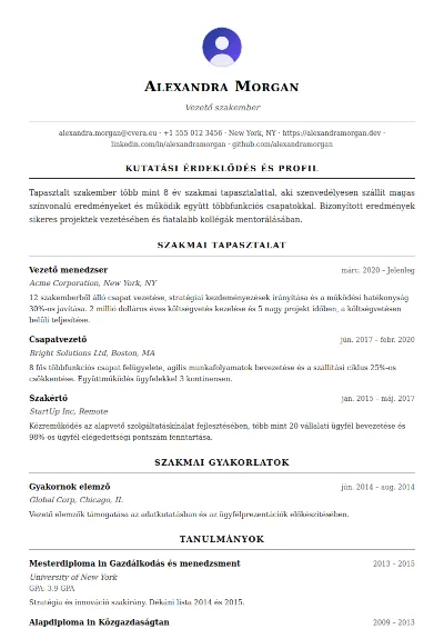 Academic önéletrajz-sablon