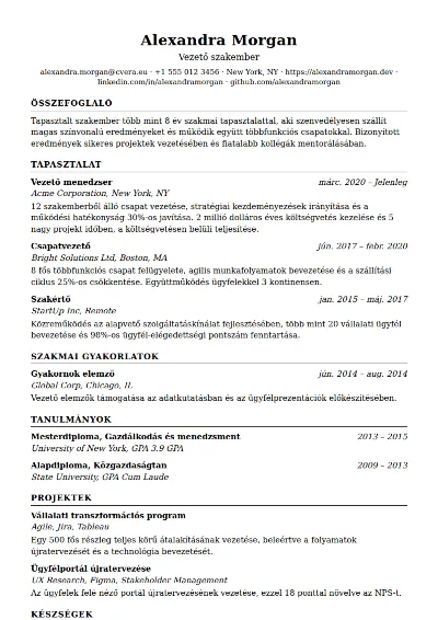 ATS Classic önéletrajz-sablon