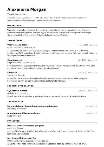 ATS Modern önéletrajz-sablon