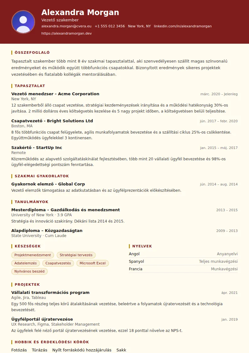 Attorney önéletrajz-sablon