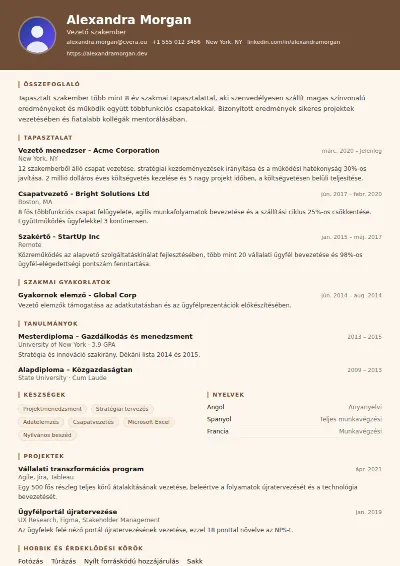 Barista önéletrajz-sablon
