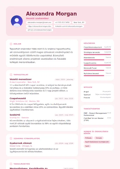 Bloom önéletrajz-sablon