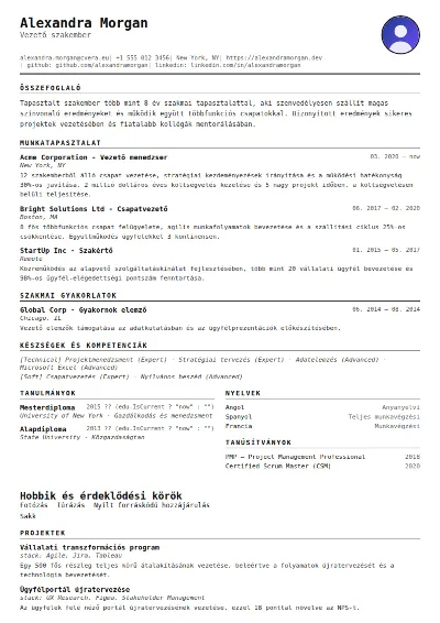 Compact önéletrajz-sablon