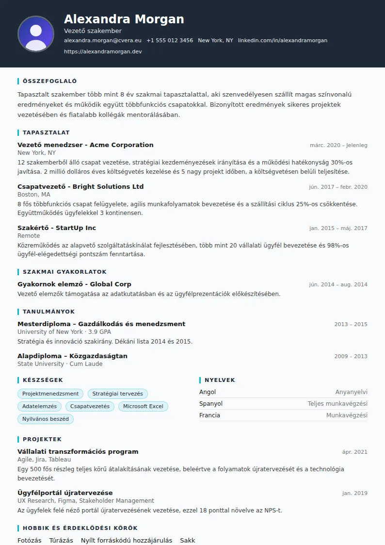 Consultant önéletrajz-sablon