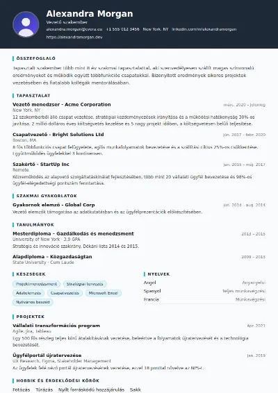 Consultant önéletrajz-sablon