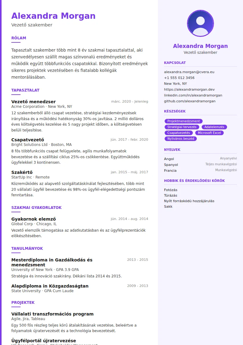 Creative önéletrajz-sablon