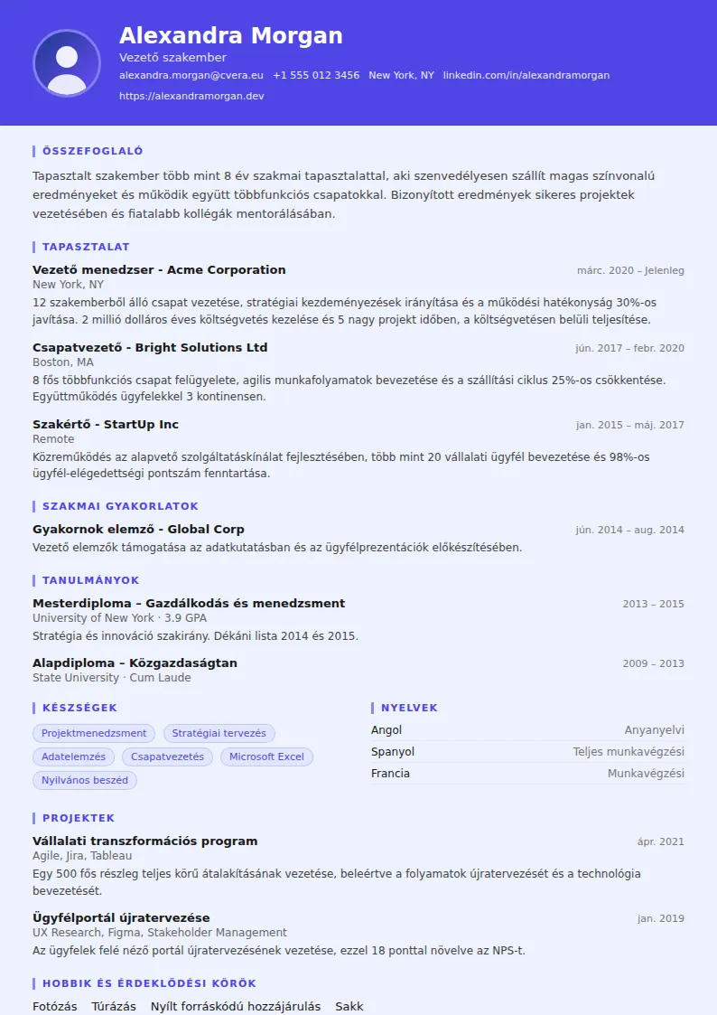 Data Scientist önéletrajz-sablon