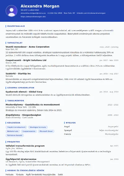 Driver önéletrajz-sablon