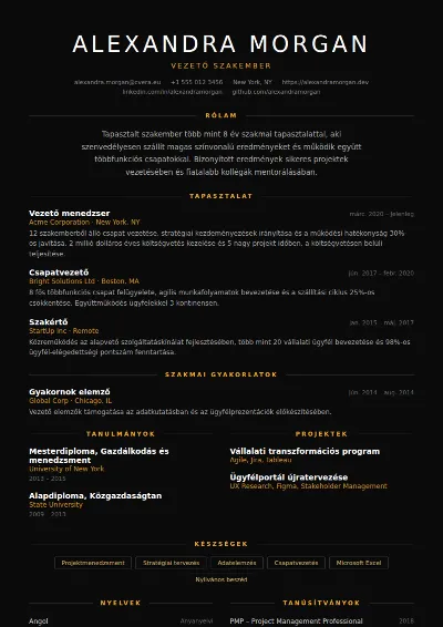 Eclipse önéletrajz-sablon
