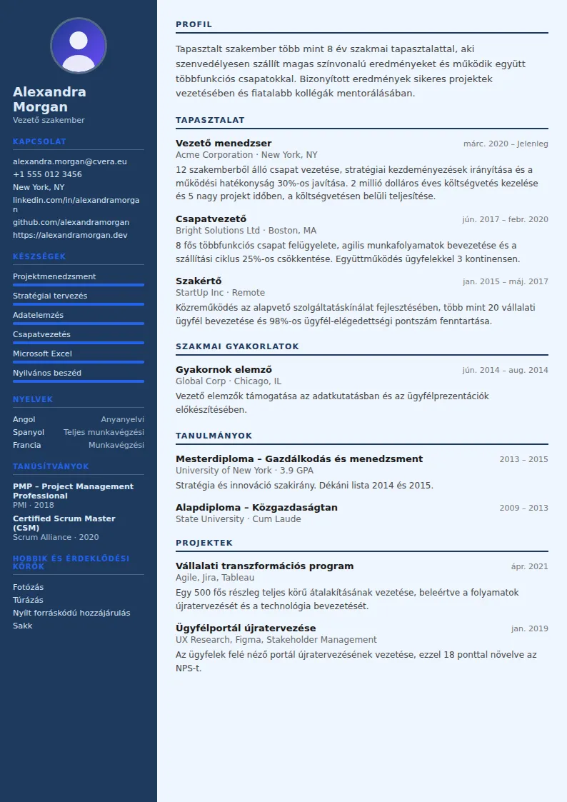 Economist önéletrajz-sablon