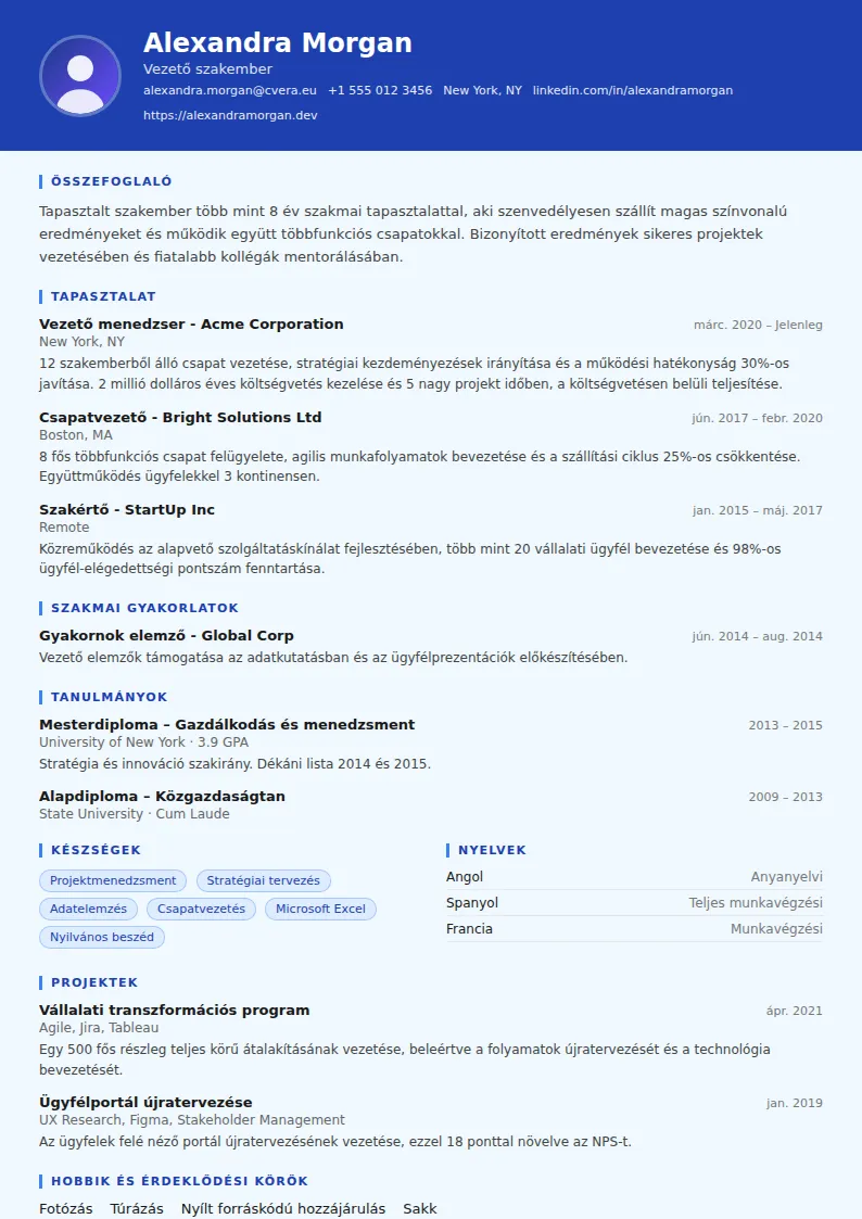 Financial Analyst önéletrajz-sablon