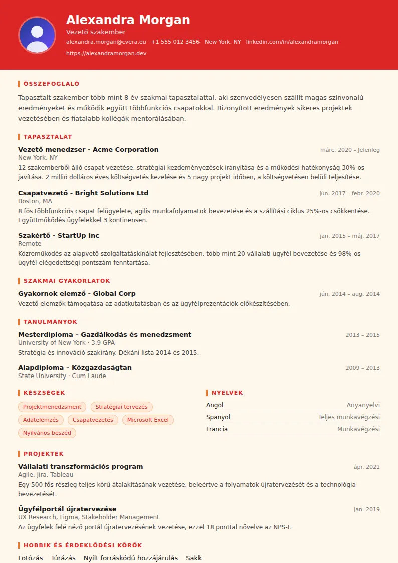 Firefighter önéletrajz-sablon