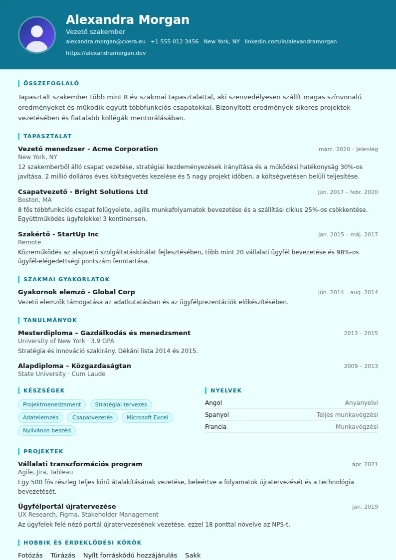 IT Support önéletrajz-sablon