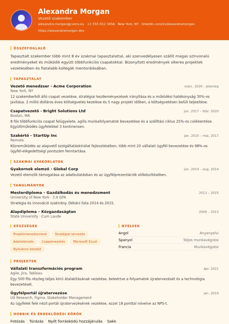Marketing önéletrajz-sablon